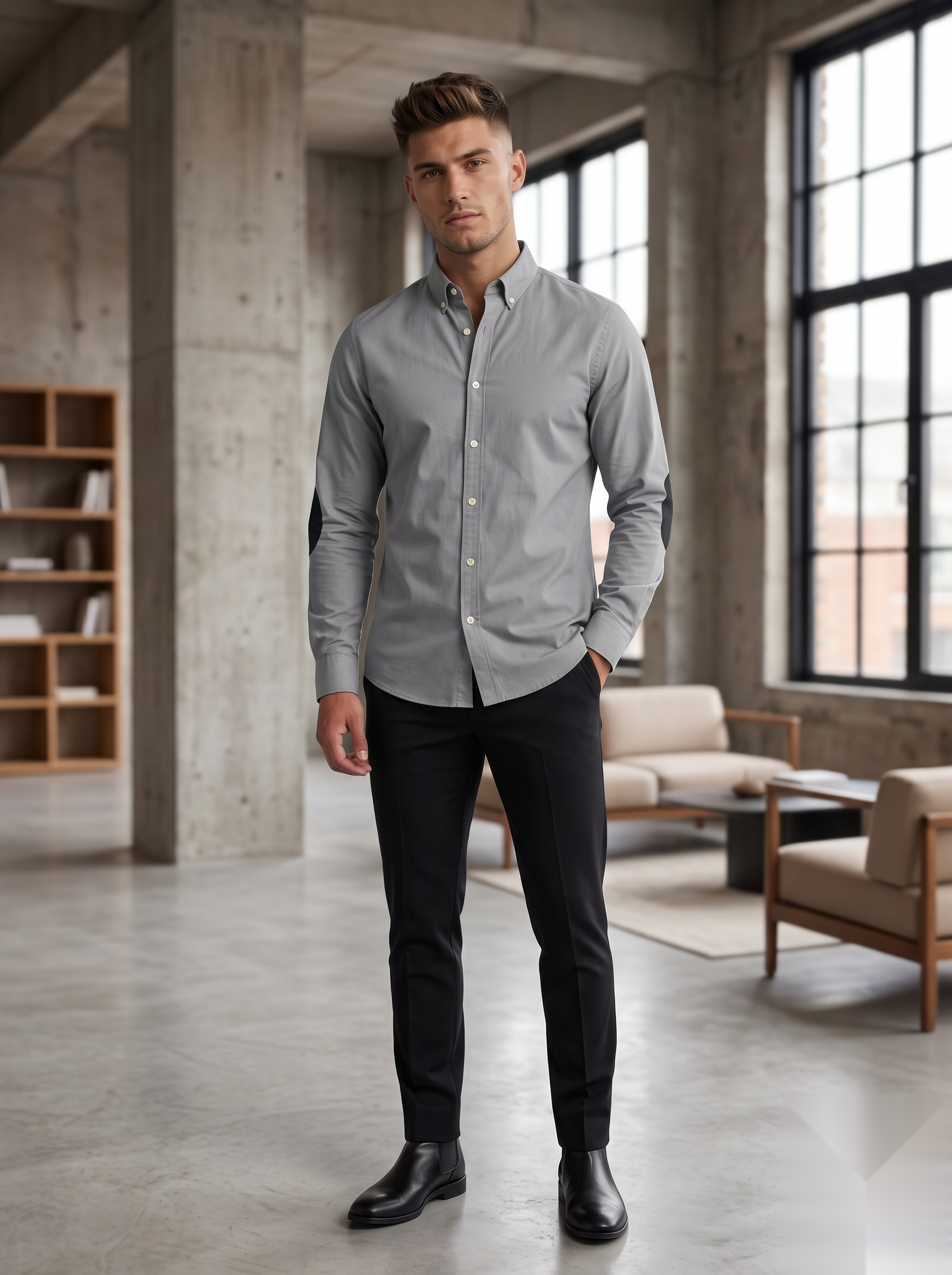 Oxford Elbow-Patch Shirts