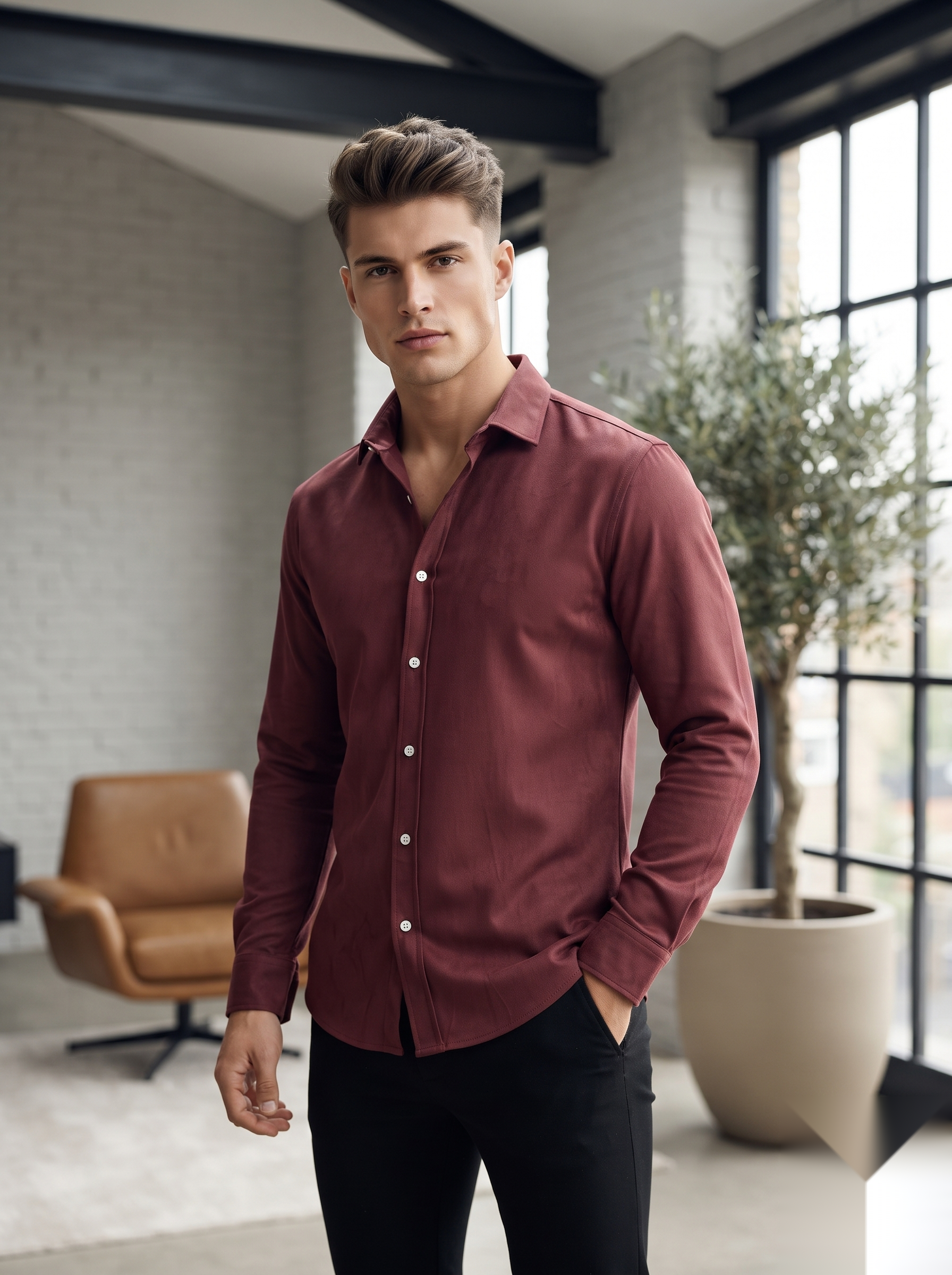 Suede Elbow Patch Shirts