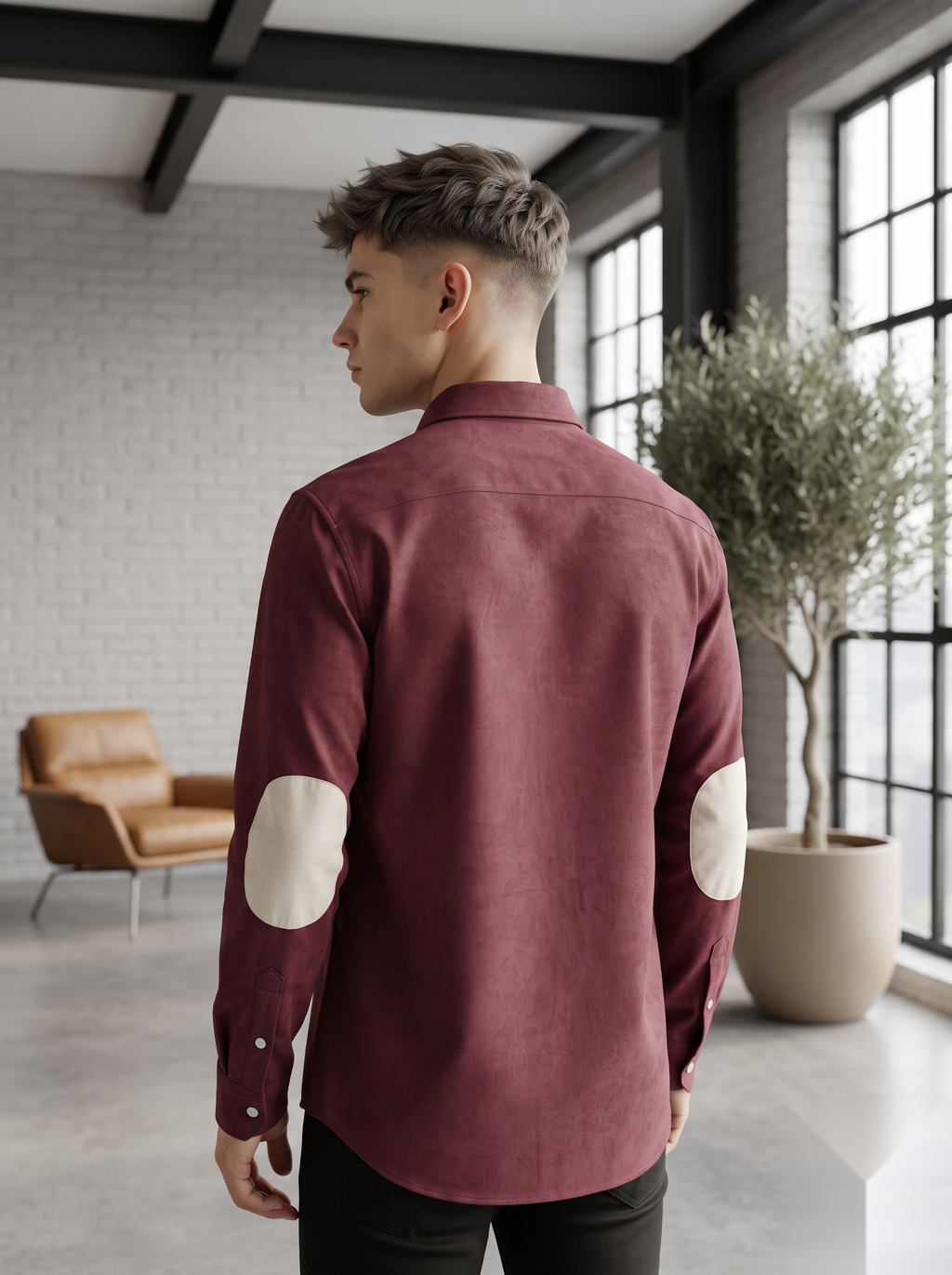 Suede Elbow Patch Shirts