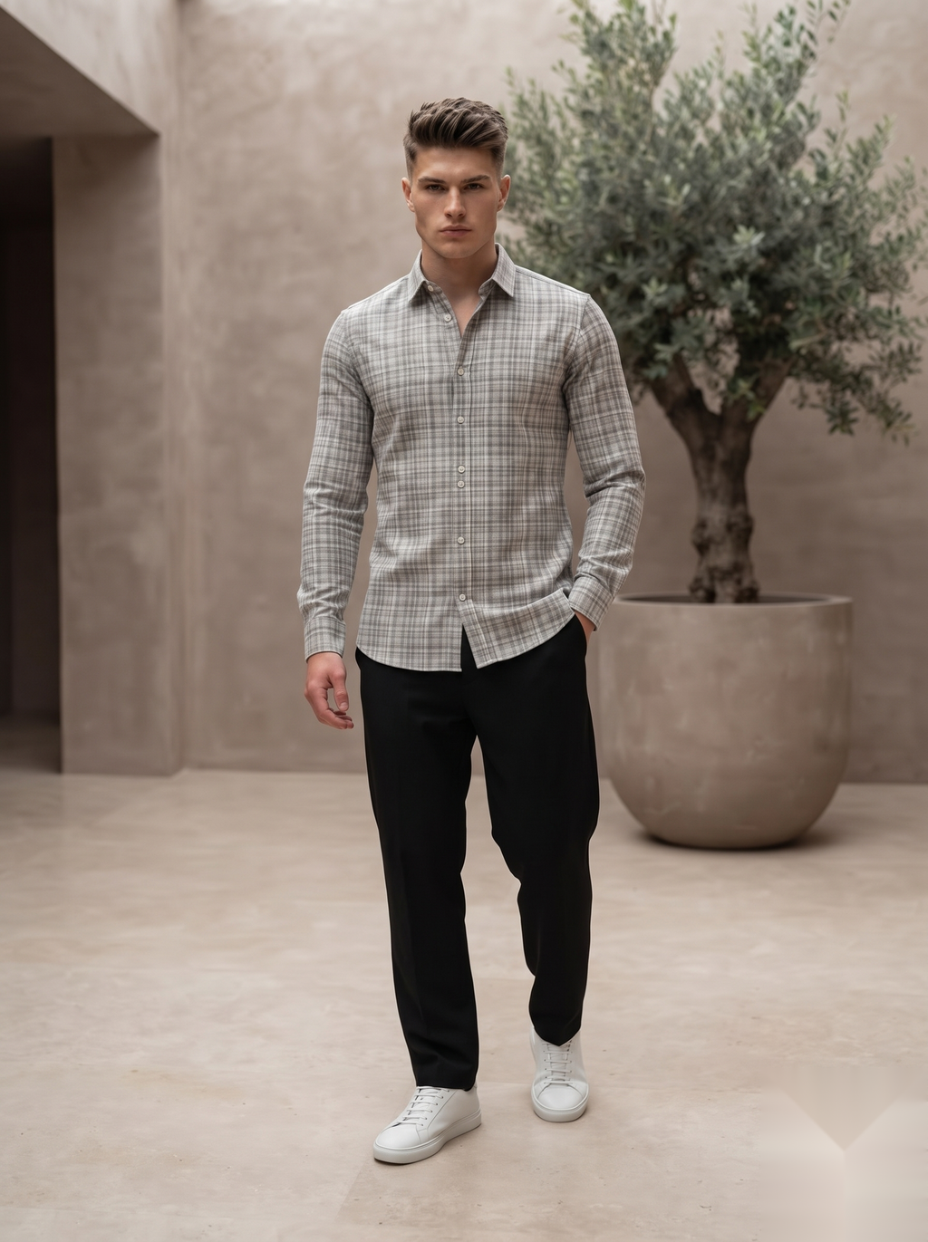 Linen Checked Shirt