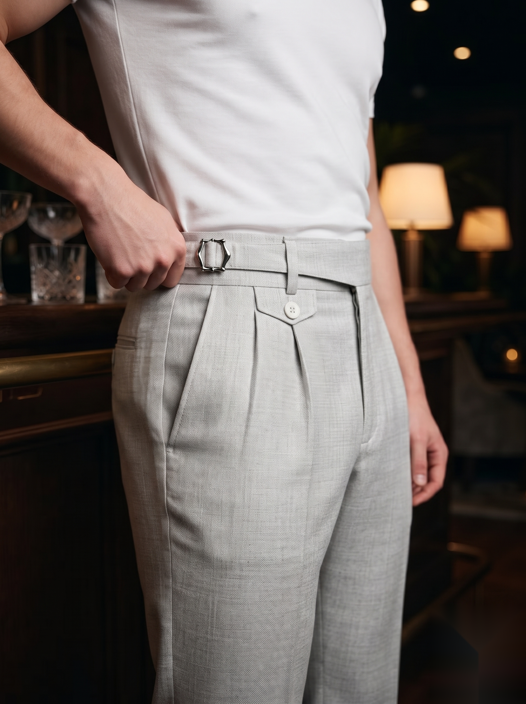 Snipes Gurkha formal pants in dark fabric, tailored fit with belt loops and front pockets, suitable for business or dress occasions.