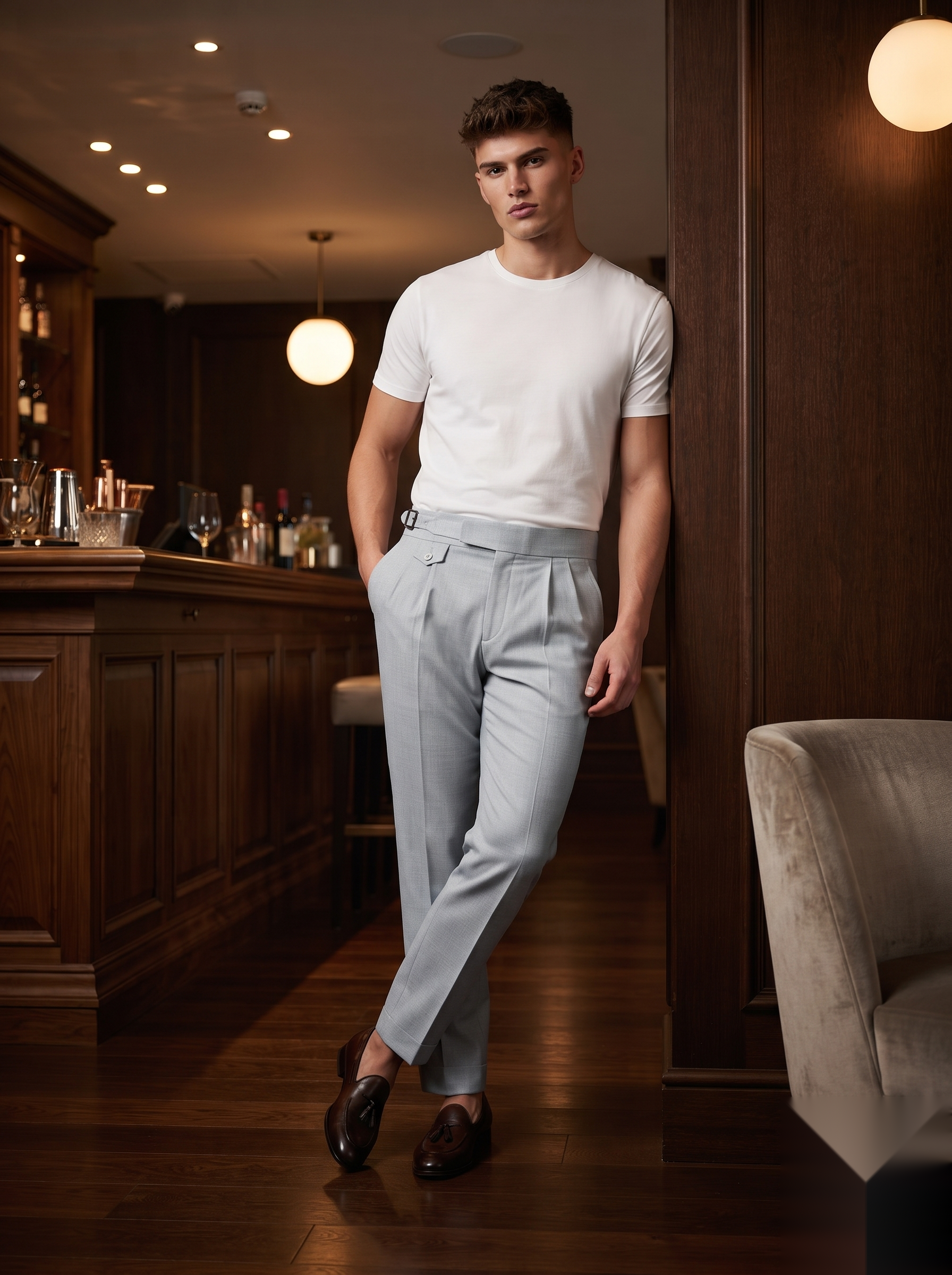 Snipes Gurkha formal pants shown in black with tailored fit, front pockets, and belt loops, suitable for professional or dress occasions.