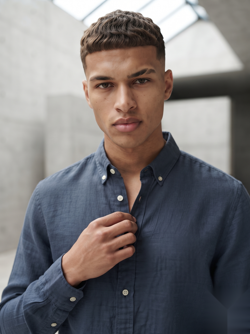 Linen Co-ord set - Mud Blue