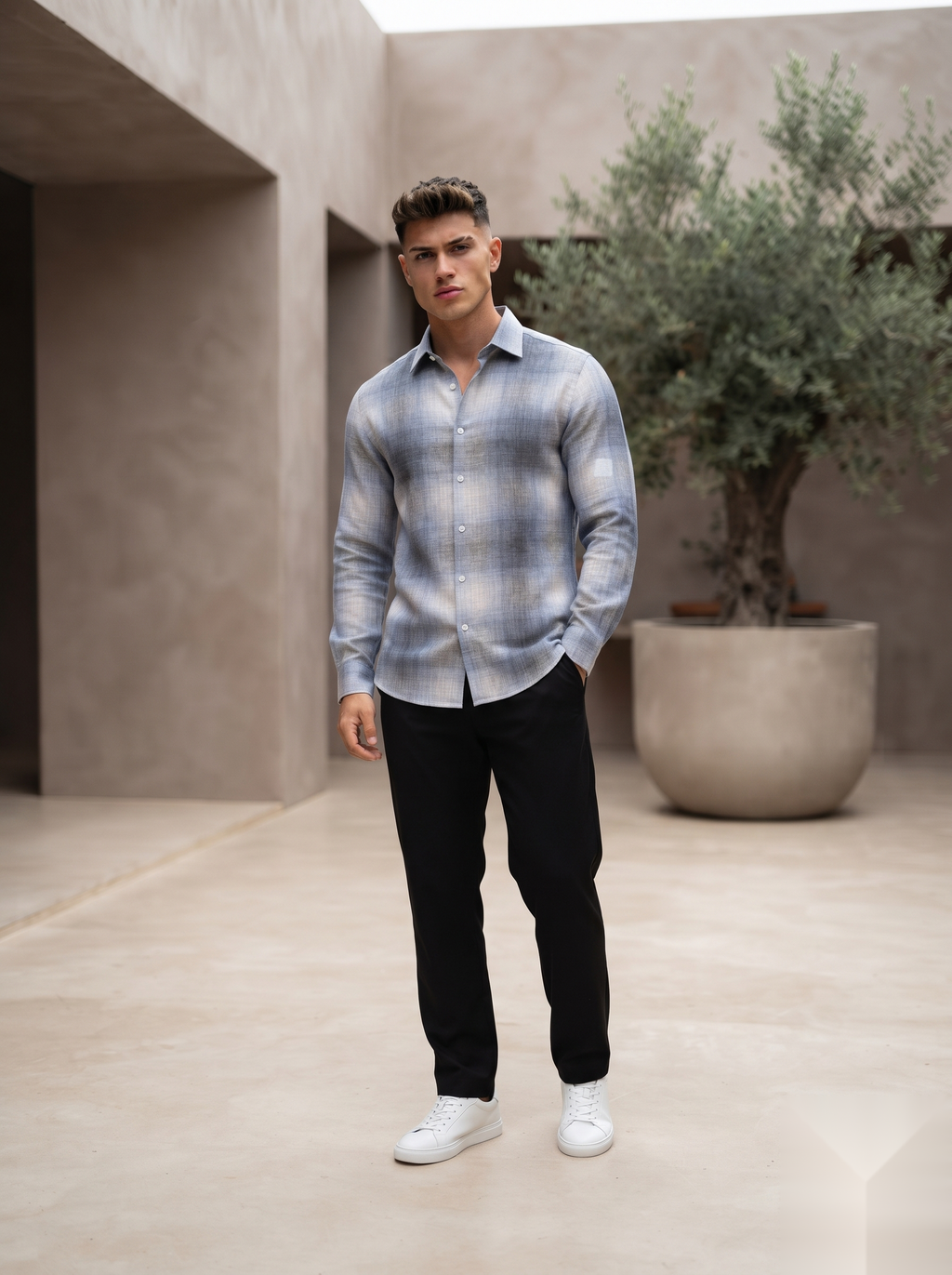 Linen Checked Shirt