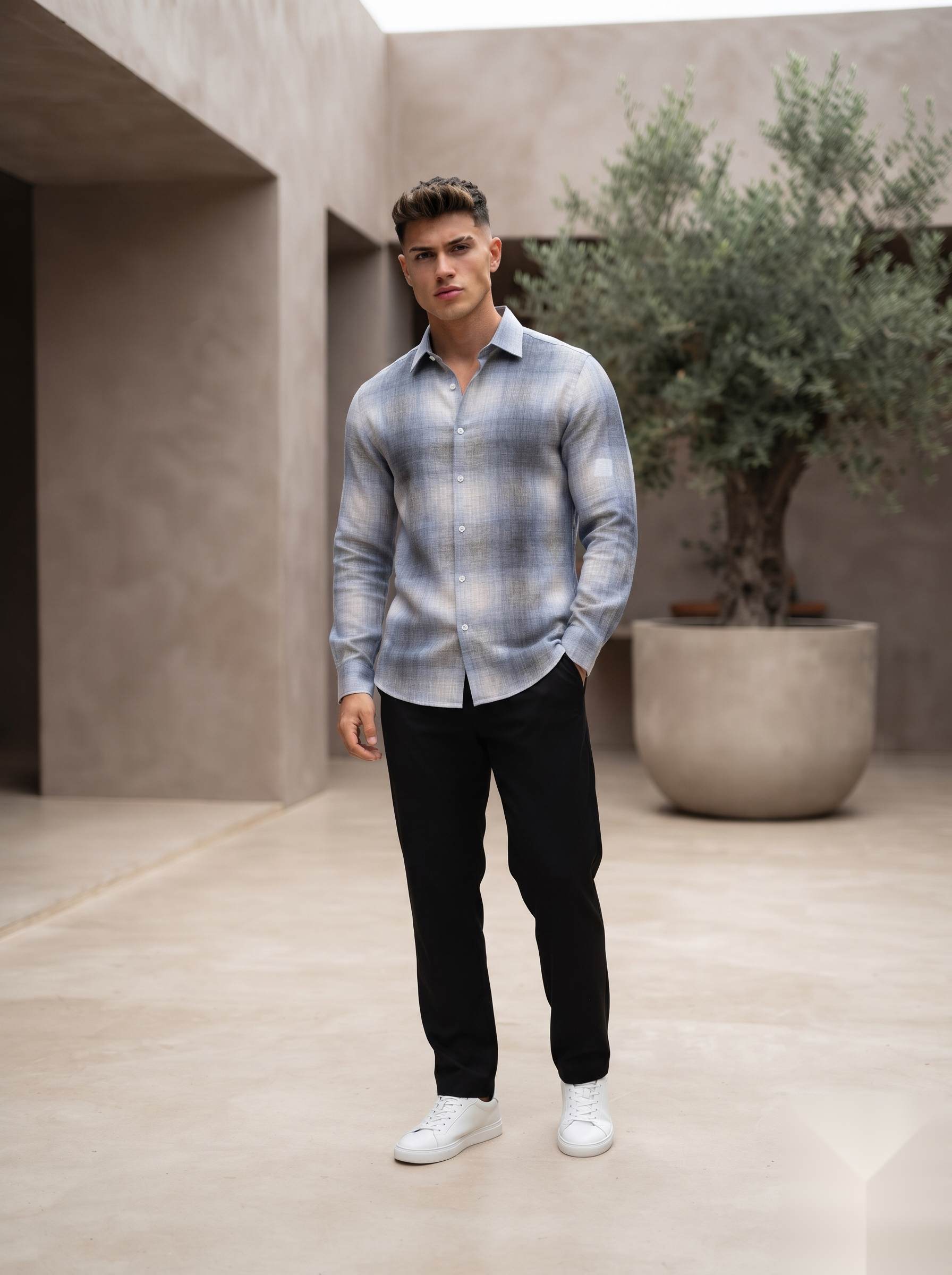Linen Checked Shirt