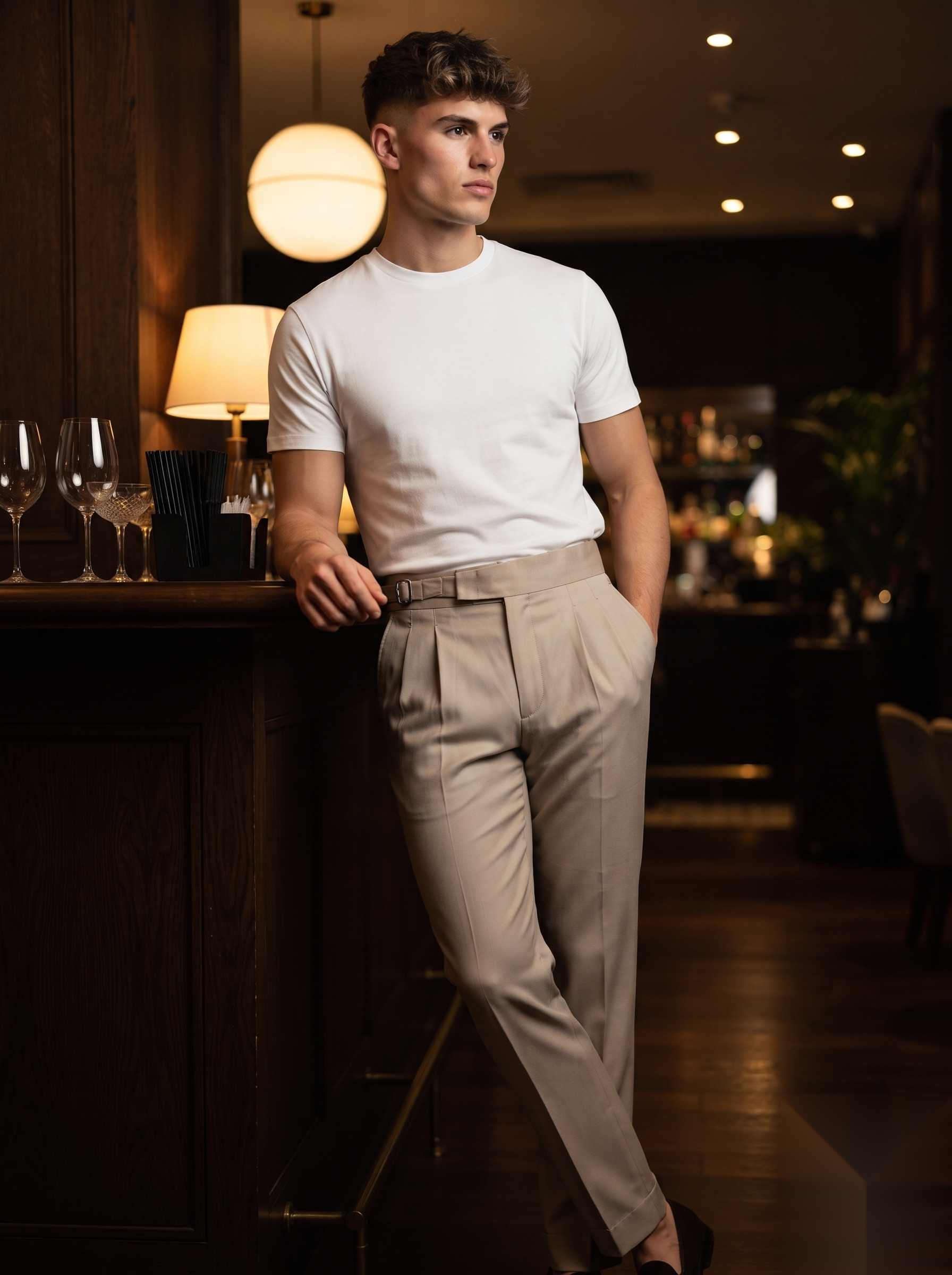 Snipes Gurkha formal pants in dark fabric, tailored fit with side pockets and belt loops, suitable for professional or casual wear.