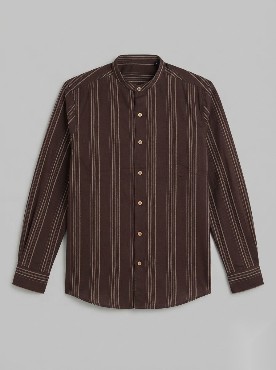 Mandarin Linen Stripes Shirts