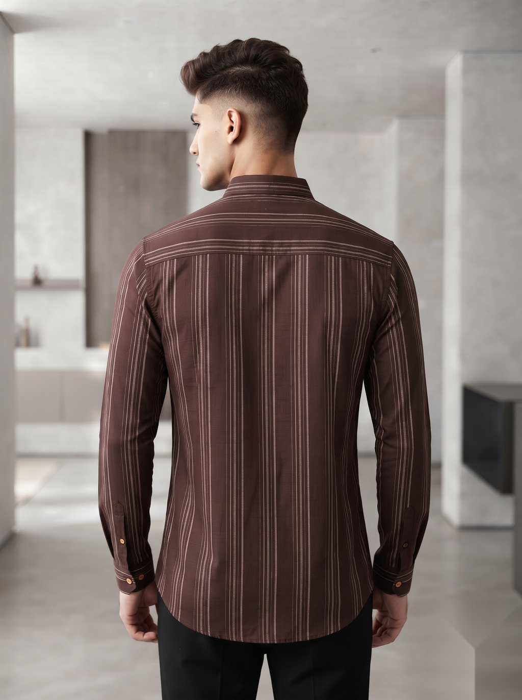 Mandarin Linen Stripes Shirts