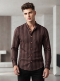Mandarin Linen Stripes Shirts
