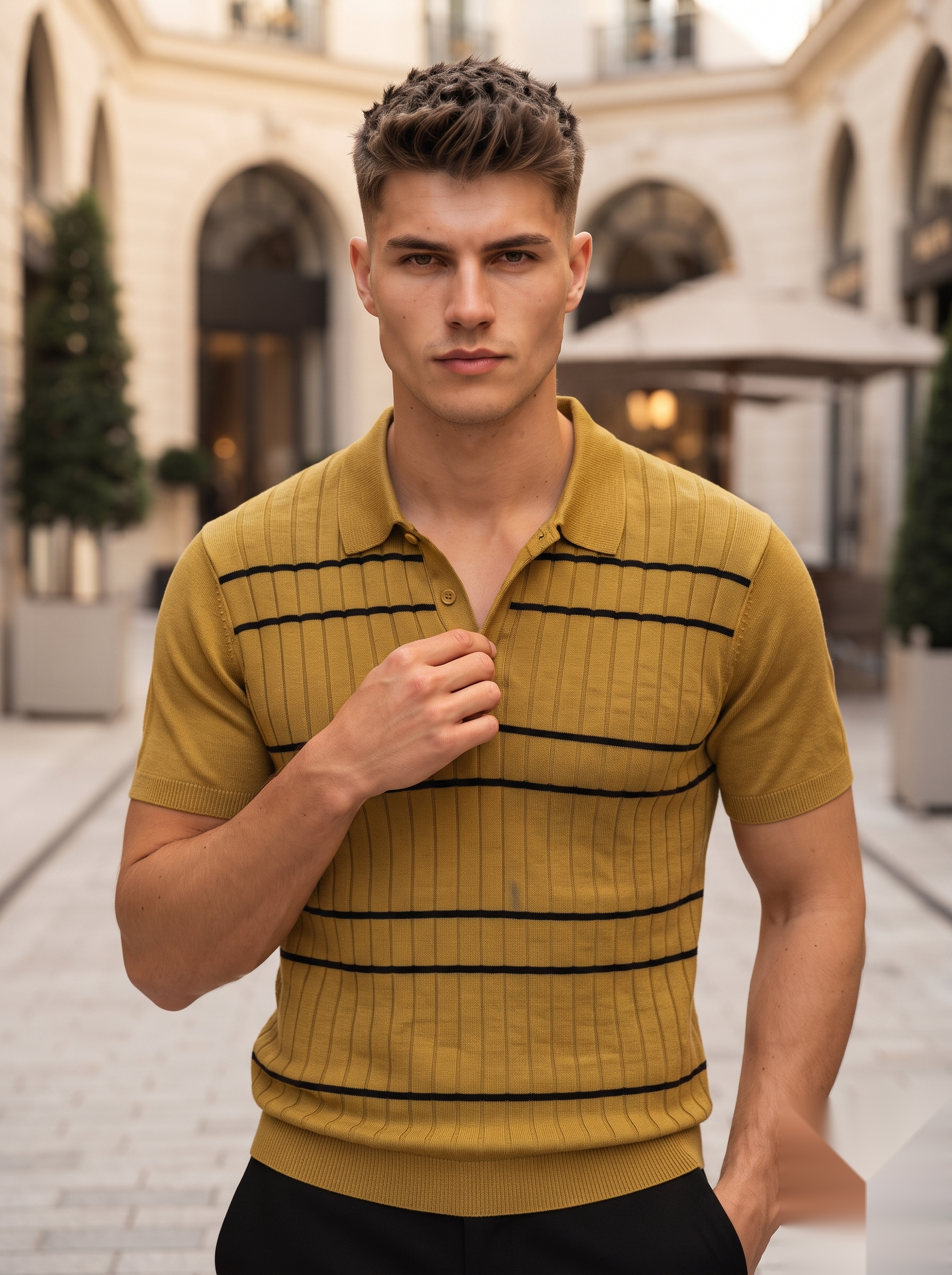 Old Money Polo Stripes- H/s