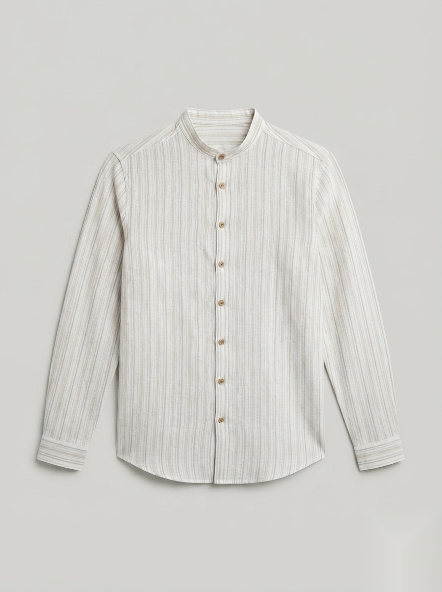 Mandarin Linen Stripes Shirts