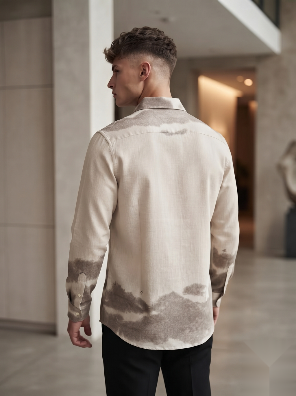 Cloud Dyed Linen Shirt