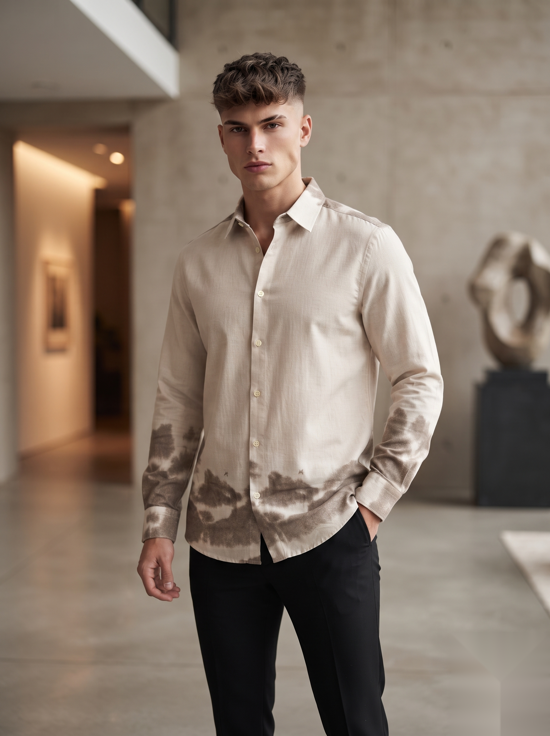 Cloud Dyed Linen Shirt