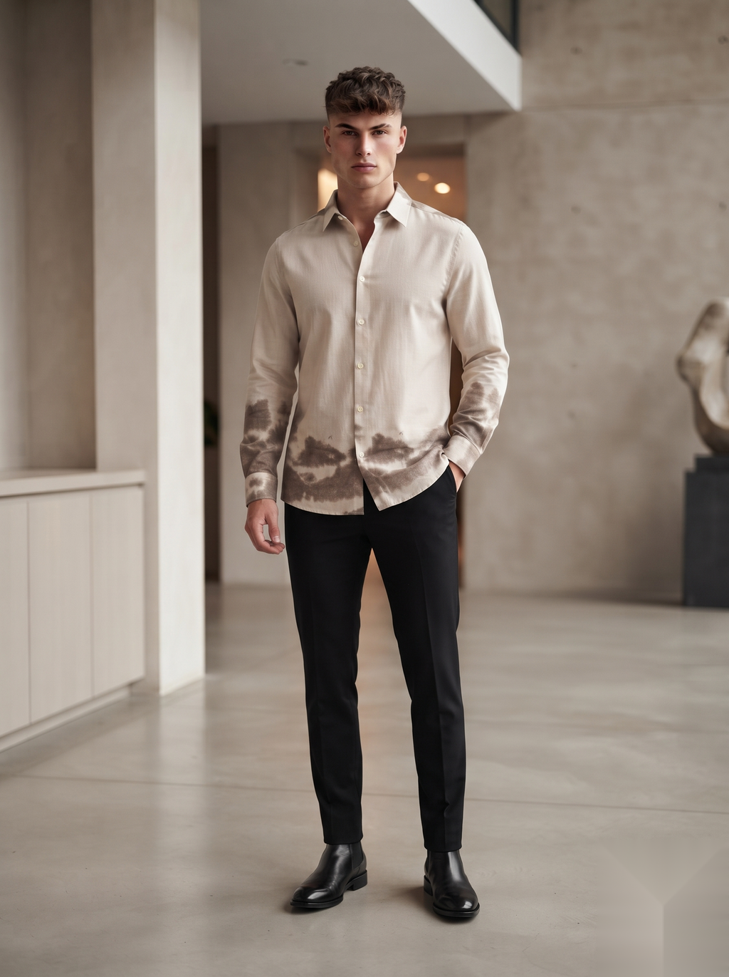 Cloud Dyed Linen Shirt