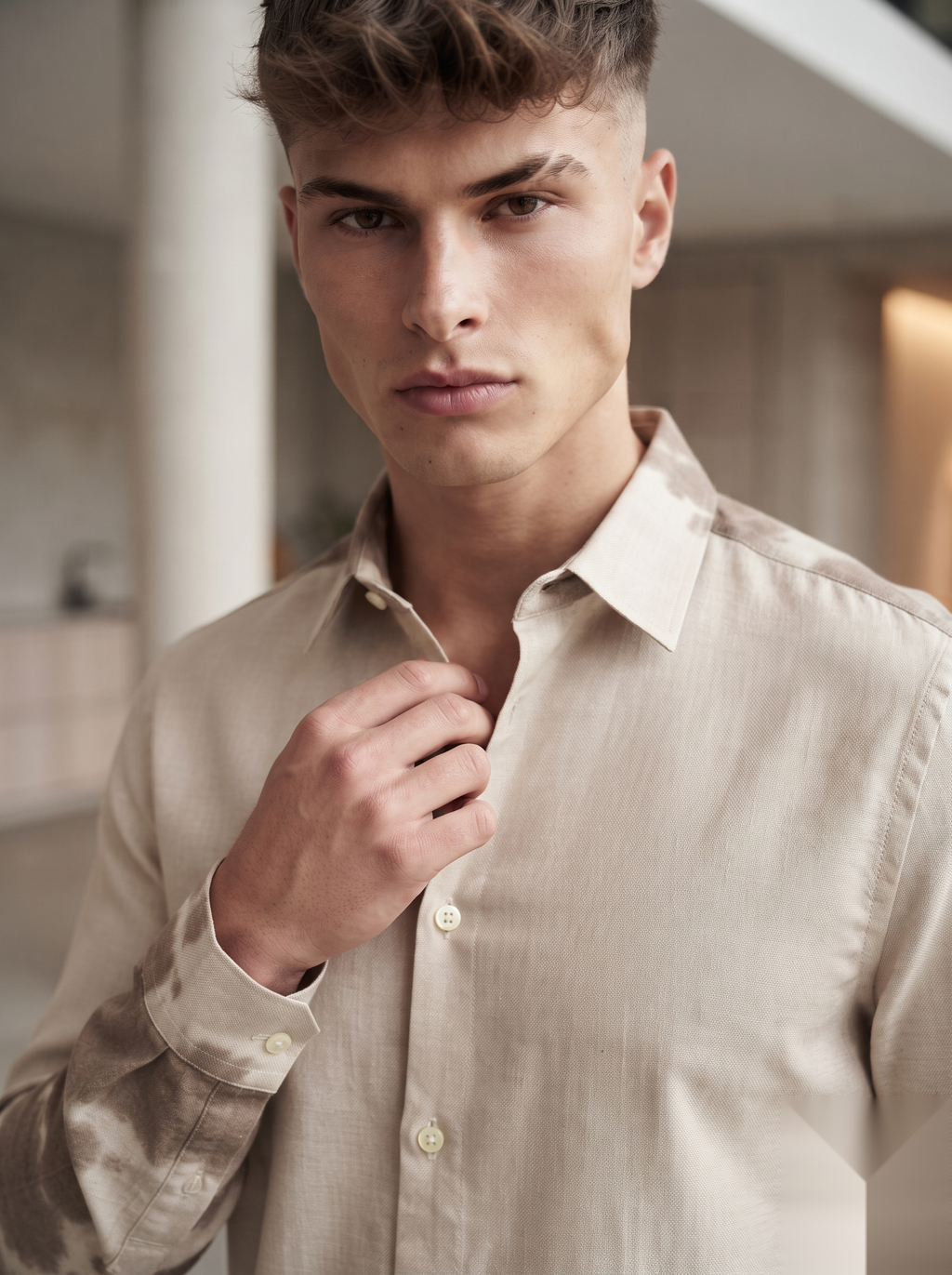 Cloud Dyed Linen Shirt