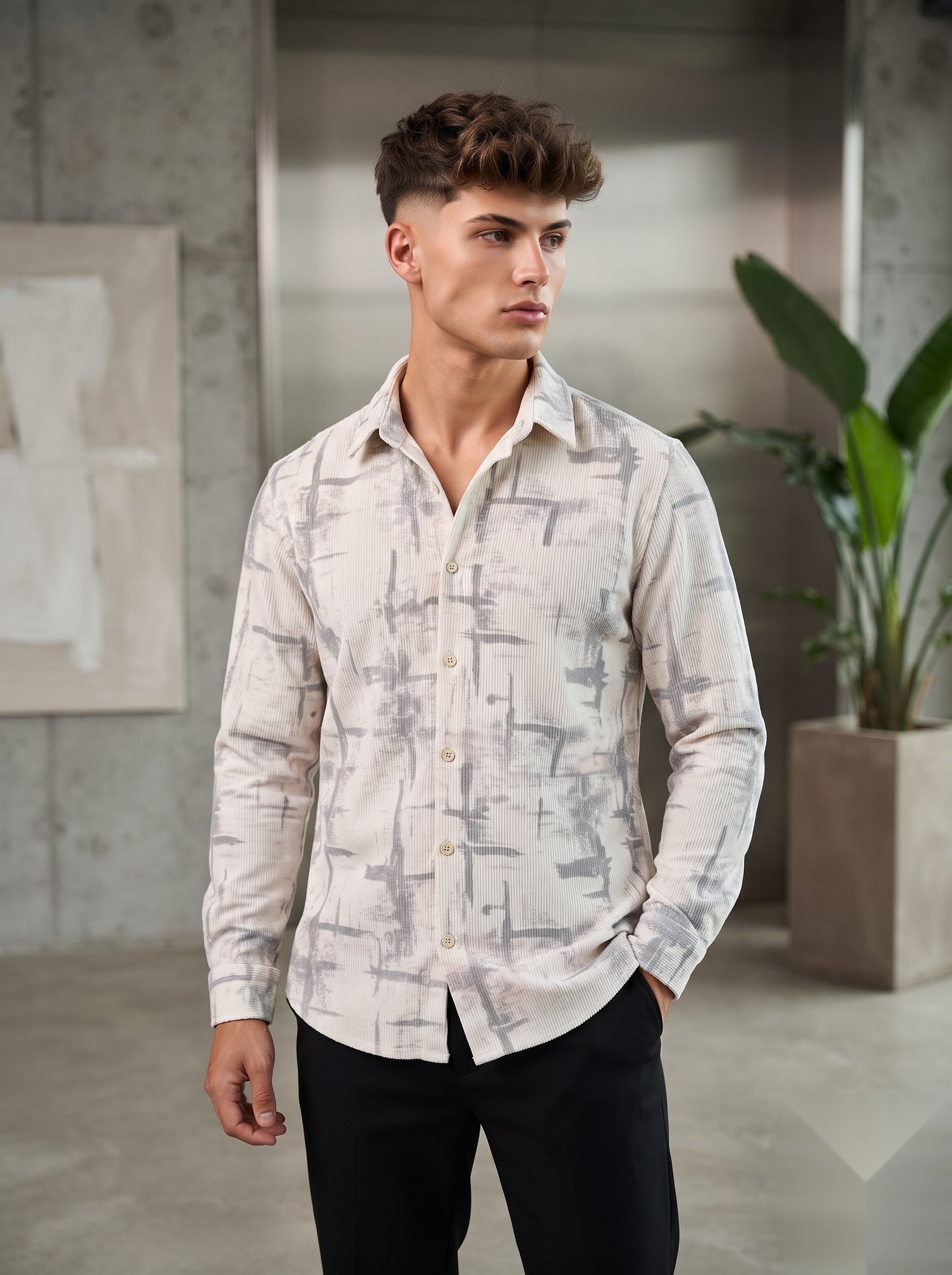 Corduroy Printed Shirt