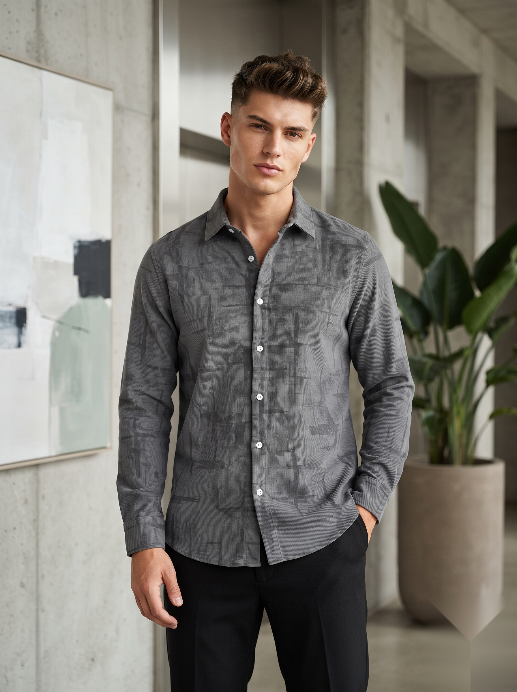 Corduroy Printed Shirt