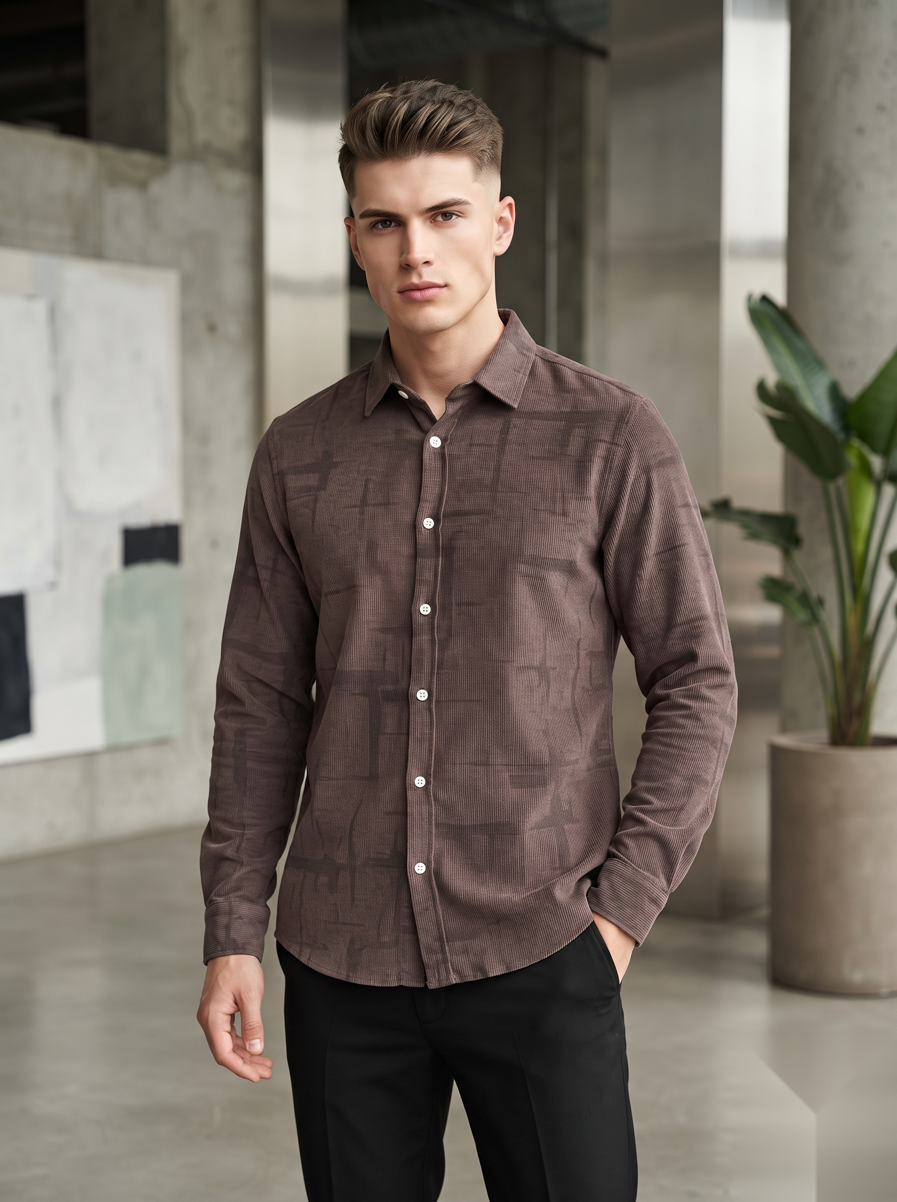 Corduroy Printed Shirt