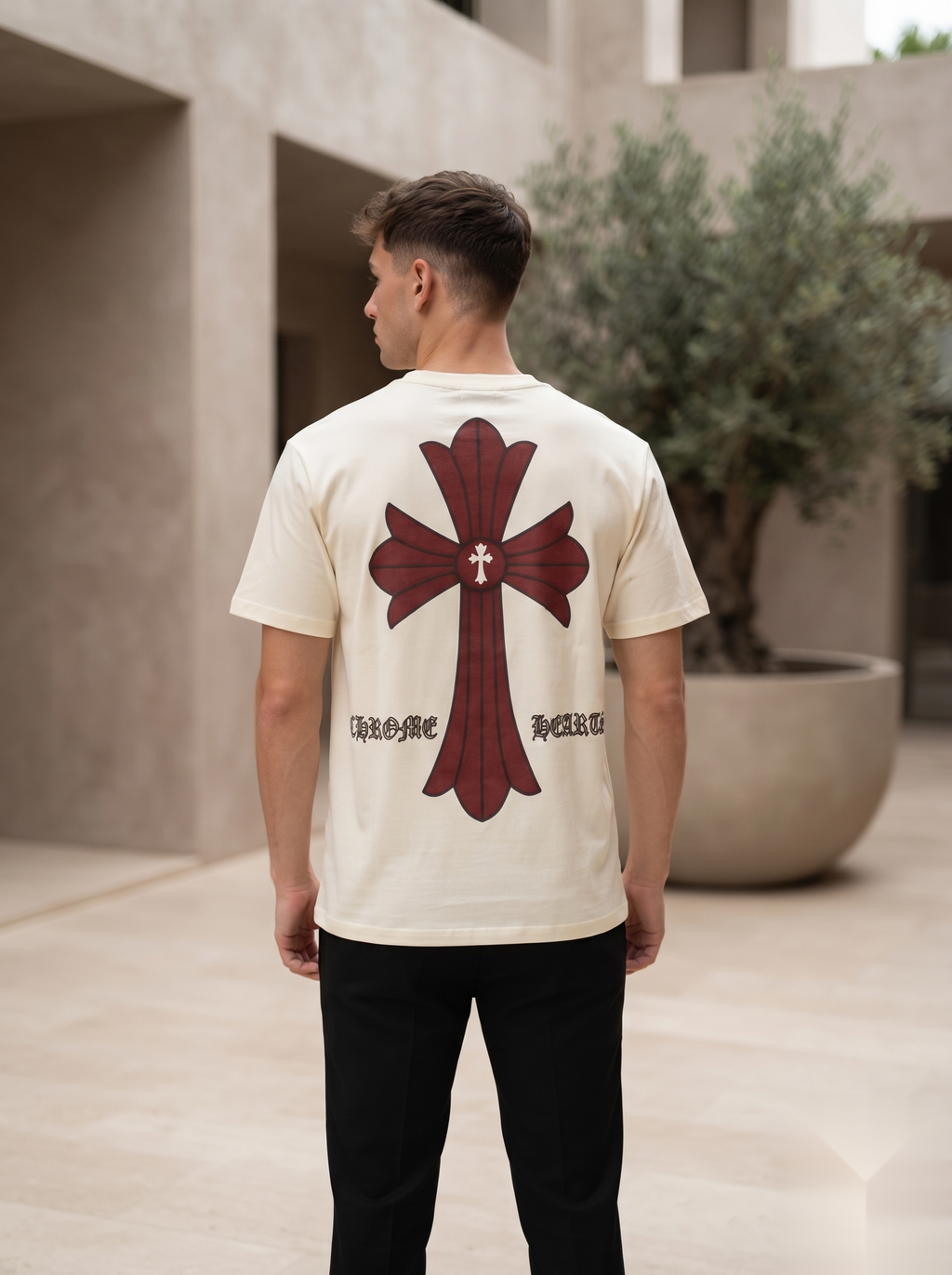 Gothic Cross Graphic Oversized T-Shirt