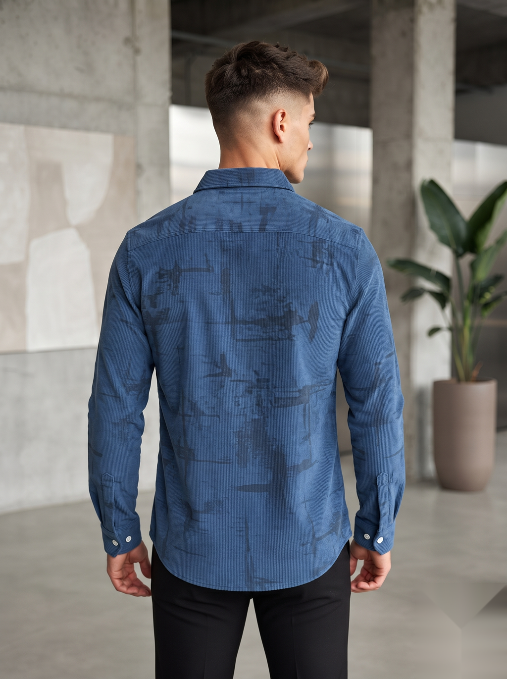Snipes corduroy printed shirt featuring colorful patterns and a classic collar, displayed flat on a white background.
