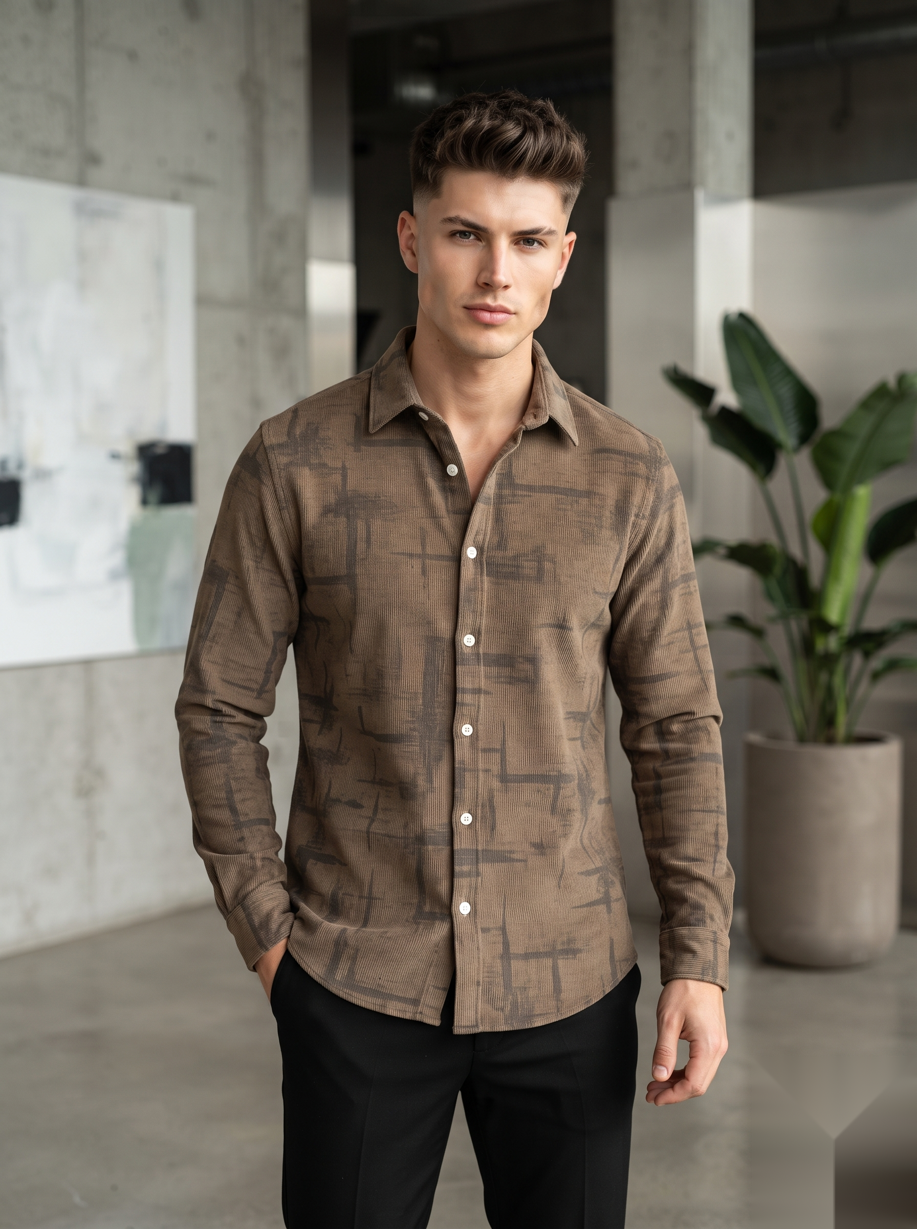 Corduroy Printed Shirt