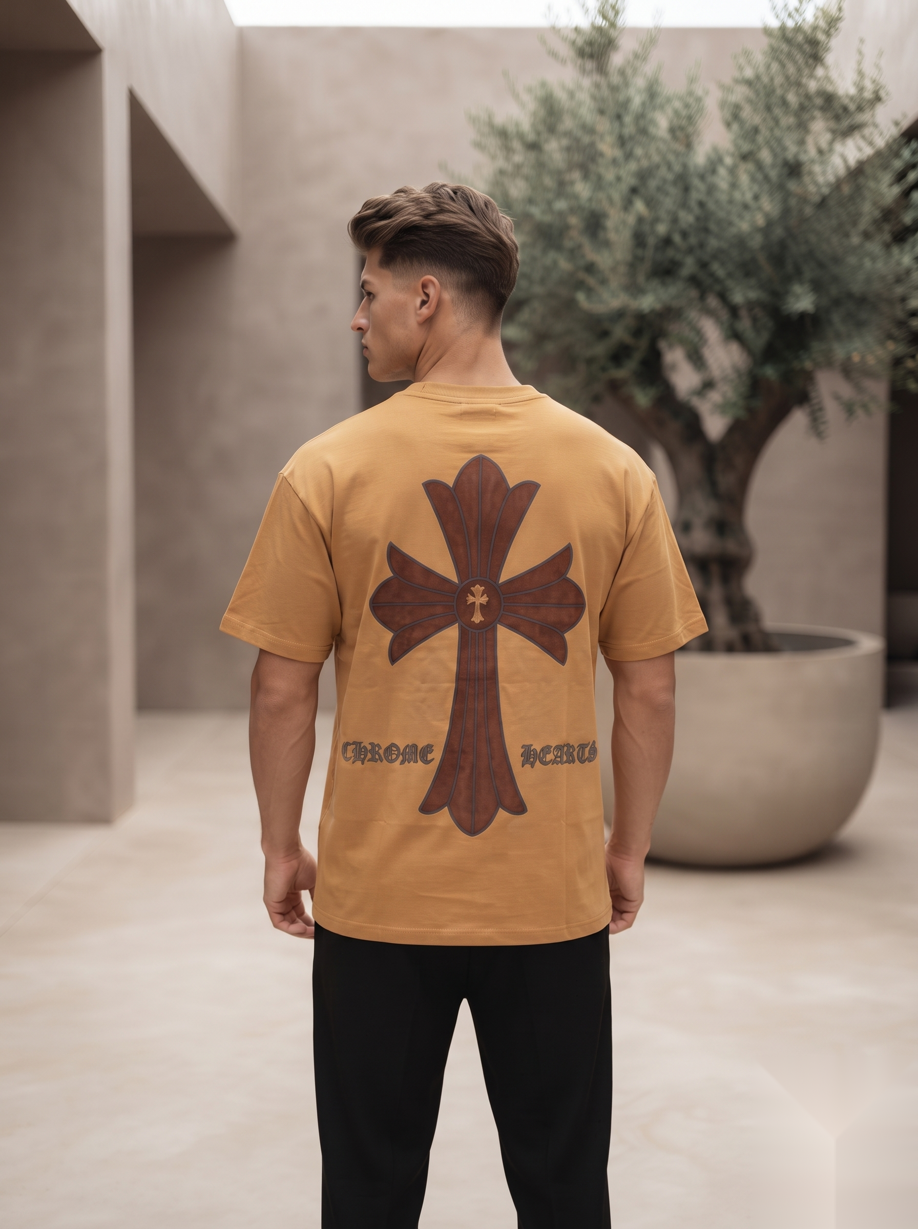 Gothic Cross Graphic Oversized T-Shirt