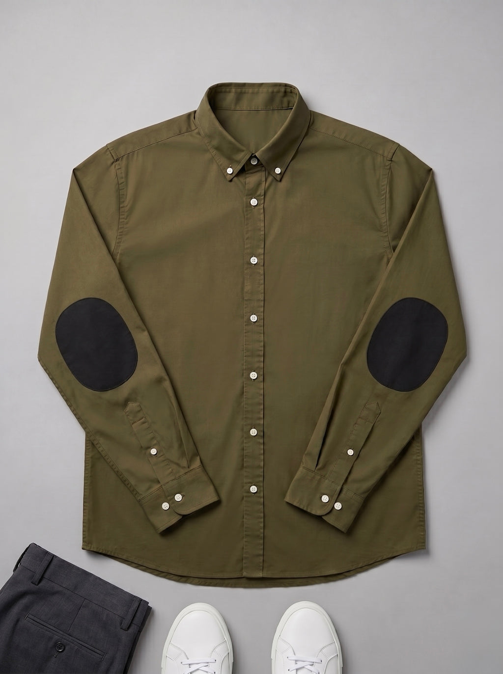Snipes elbow patch shirt featuring a classic button-up design with contrasting fabric patches on the elbows.