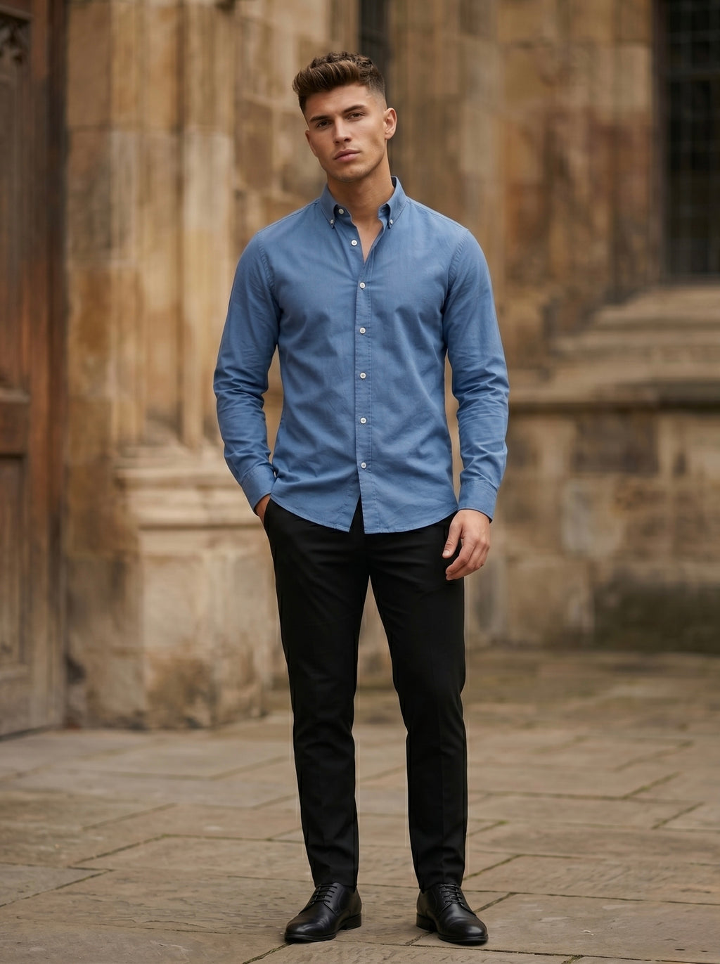 Snipes men's oxford shirt with a classic collar and button-down front, shown in a casual fit on a plain background.