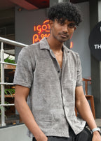 Velvet Half Sleeve Shirt - Grey - Snipes