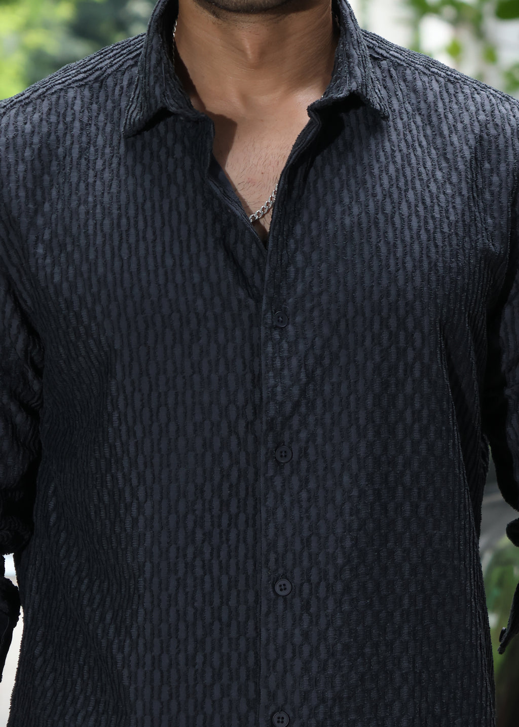 Self-Design Full-Sleeve Shirt - Navy - Snipes