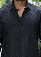 Self-Design Full-Sleeve Shirt - Navy - Snipes