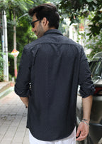 Self-Design Full-Sleeve Shirt - Navy - Snipes