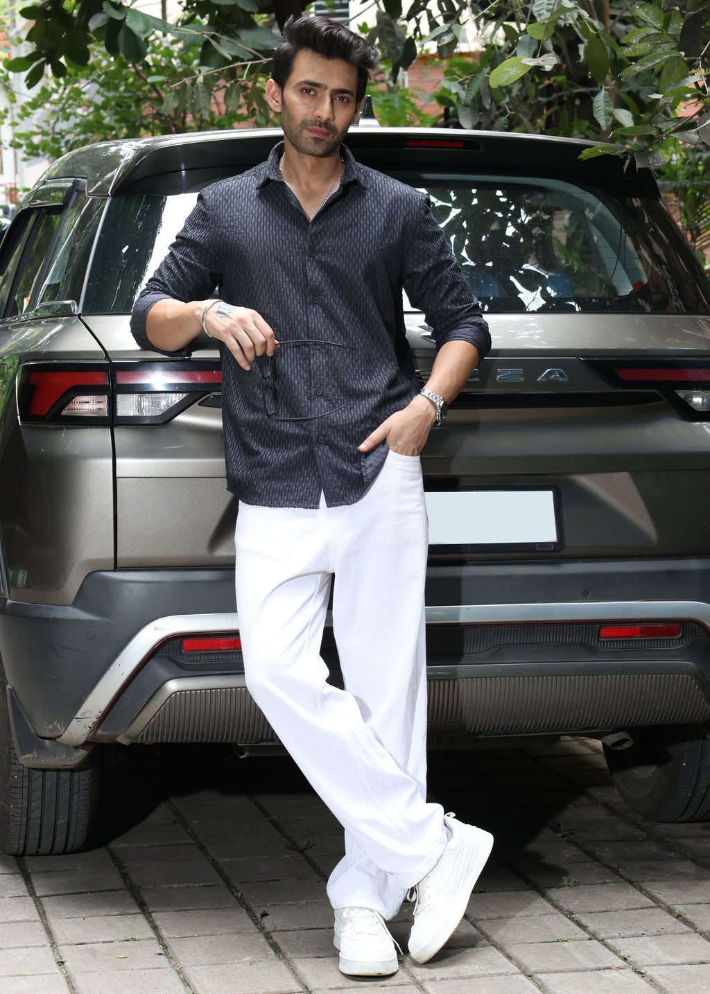 Self-Design Full-Sleeve Shirt - Navy - Snipes