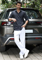 Self-Design Full-Sleeve Shirt - Navy - Snipes