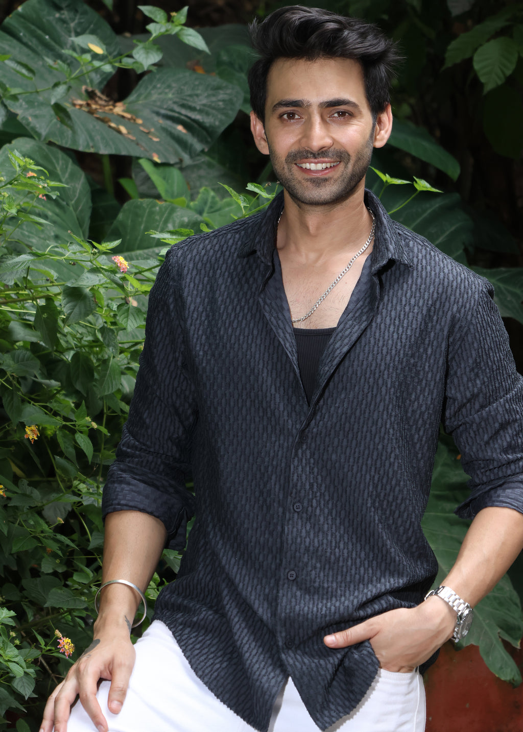 Self-Design Full-Sleeve Shirt - Navy - Snipes