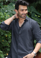 Self-Design Full-Sleeve Shirt - Navy - Snipes