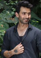 Self-Design Full-Sleeve Shirt - Navy - Snipes