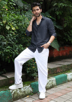 Self-Design Full-Sleeve Shirt - Navy - Snipes