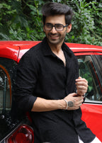 Self-Design Full-Sleeve Shirt - Black - Snipes