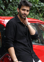 Self-Design Full-Sleeve Shirt - Black - Snipes