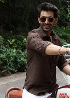 Self-Design Full-Sleeve Shirt - Brown - Snipes