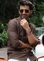 Self-Design Full-Sleeve Shirt - Brown - Snipes