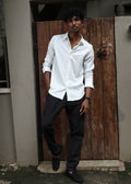 Men’s Classic Striped Casual Shirt - White - Snipes