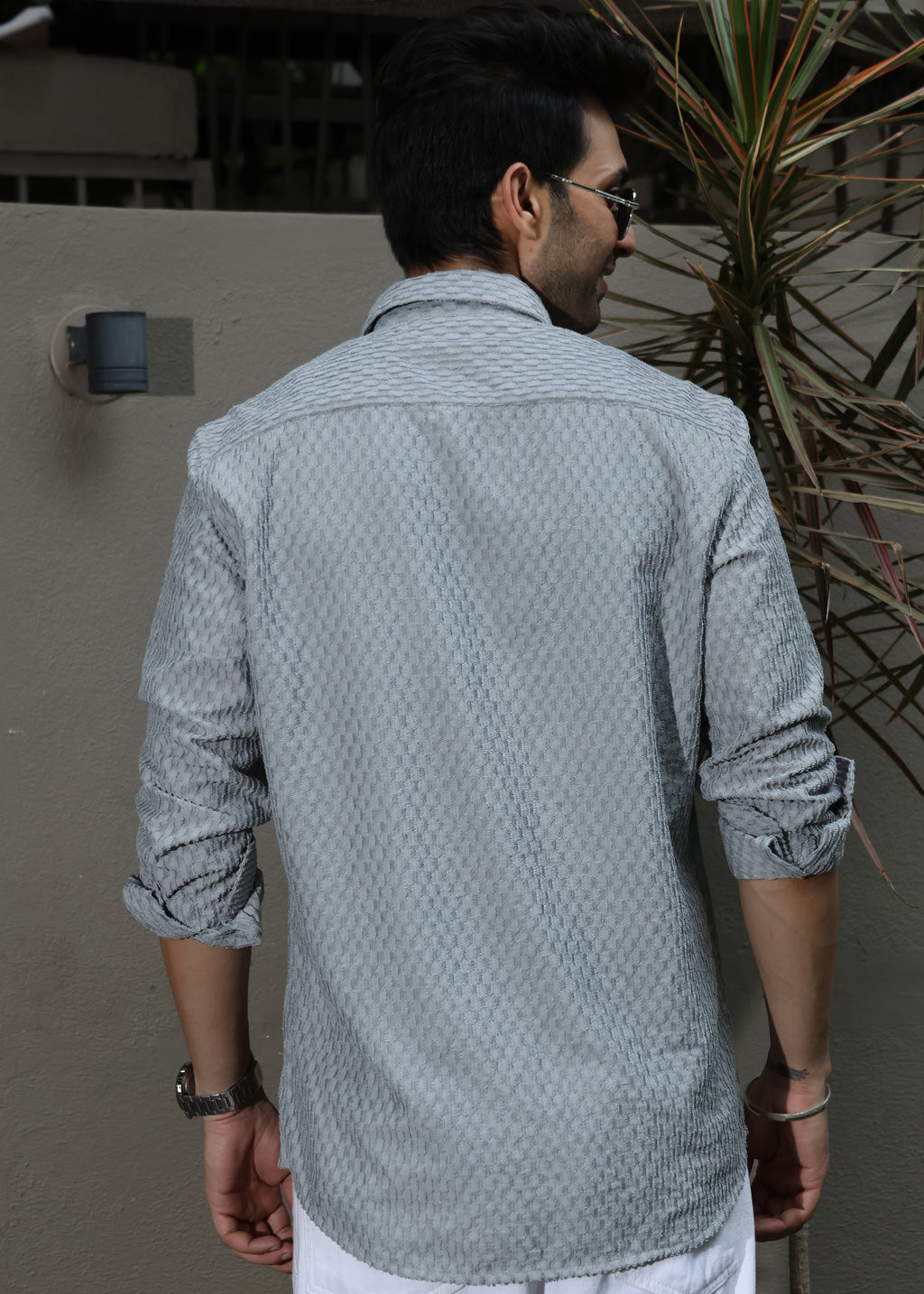 Self-Design Full-Sleeve Shirt - Grey - Snipes