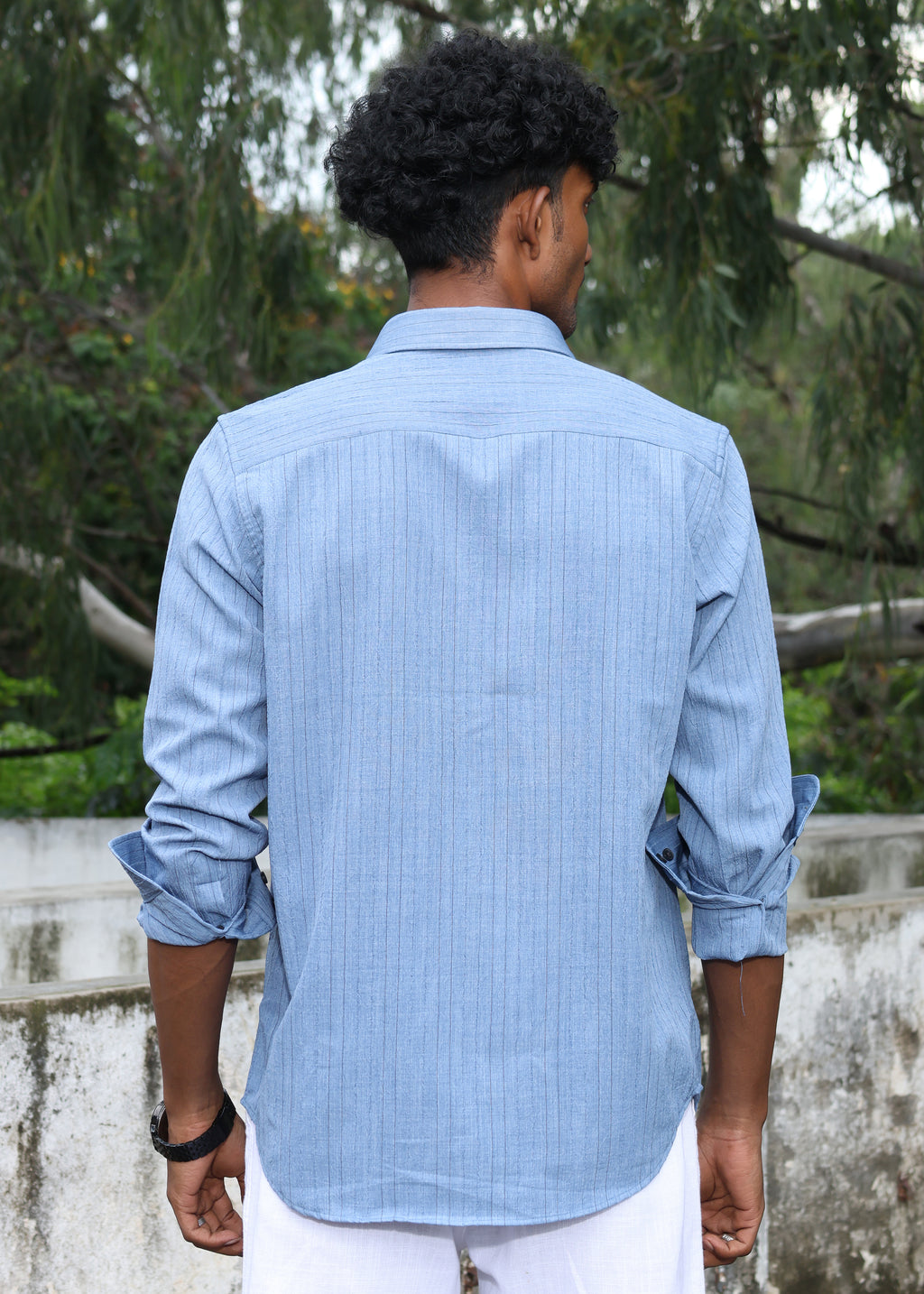 Men’s Classic Striped Casual Shirt - Blue - Snipes