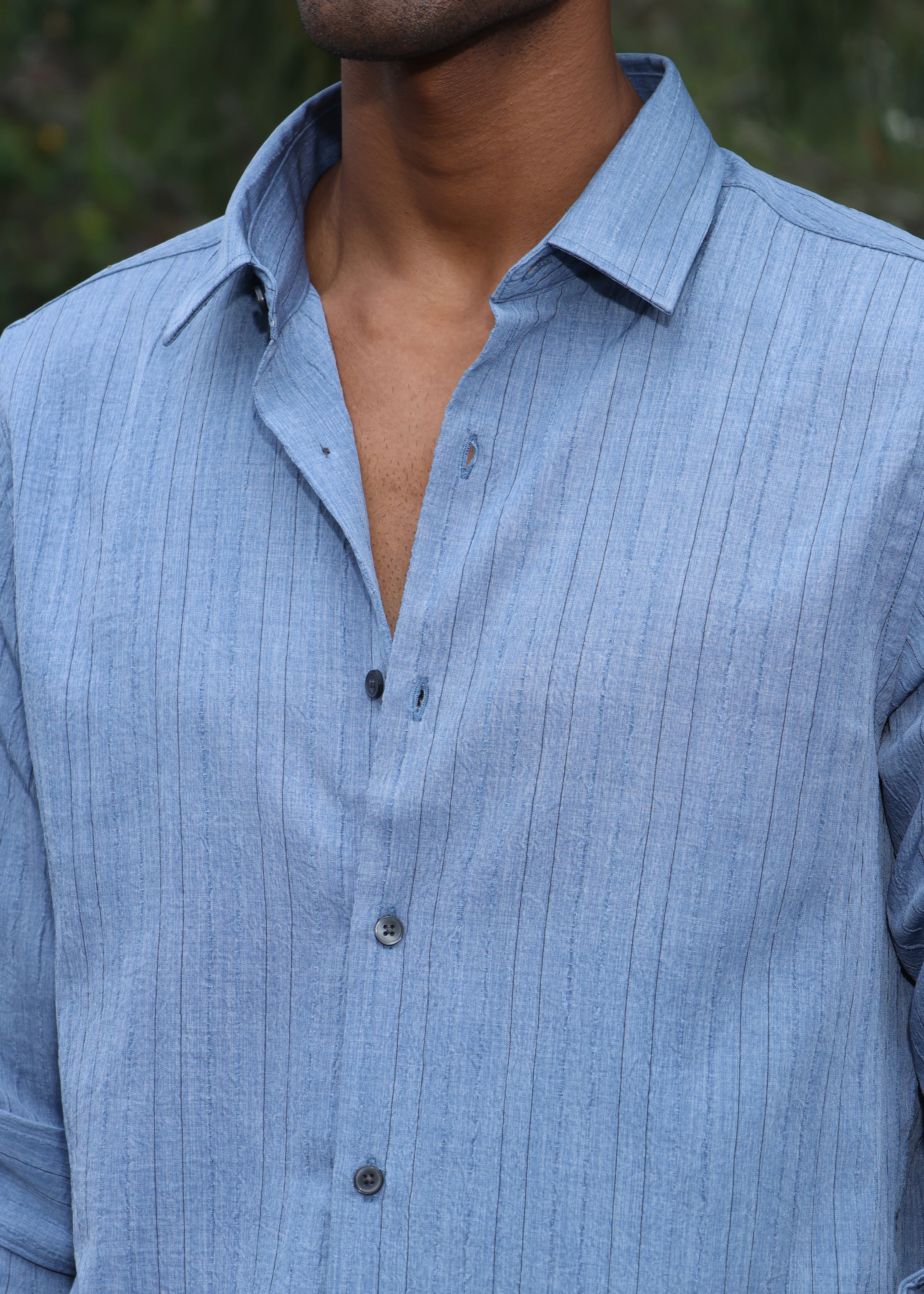 Men’s Classic Striped Casual Shirt - Blue - Snipes