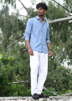 Men’s Classic Striped Casual Shirt - Blue - Snipes