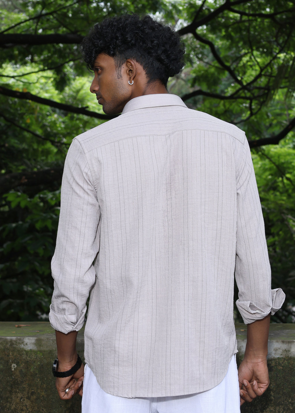 Men’s Classic Striped Casual Shirt - Grey - Snipes