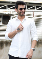 Self-Design Full-Sleeve Shirt - White - Snipes