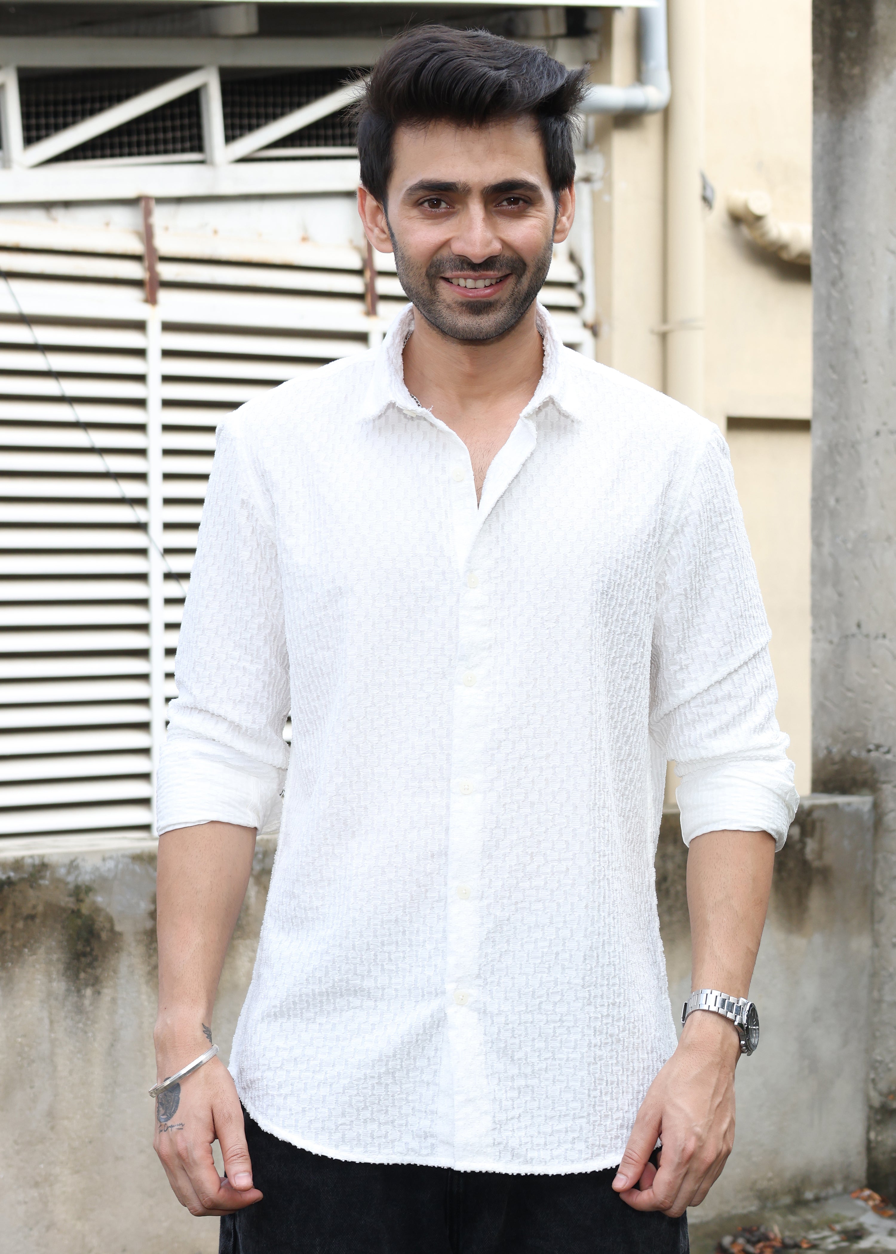 Self-Design Full-Sleeve Shirt - White - Snipes